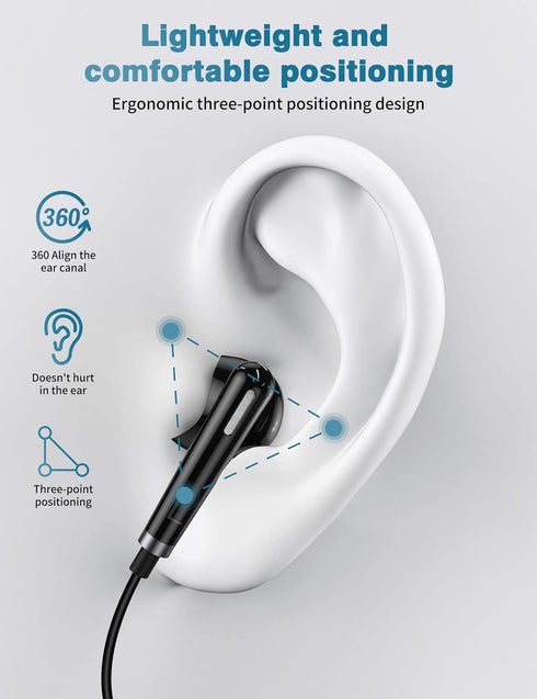 ACAGET 3.5mm Headphones Wired Earbuds for Samsung Galaxy A23 A14 A15 A03s S10 S9, Noise Canceling Semi in-Ear Headset 3.5mm Jack Stereo Earphones ...