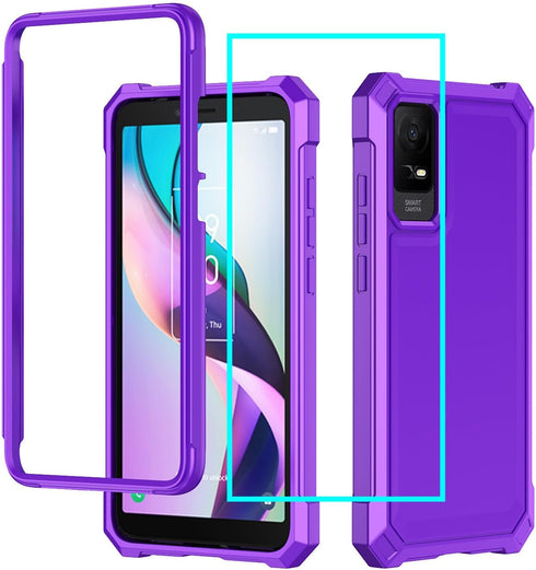 for TCL ION X Case/TCL 40 Z/TCL ION V Case with Screen Protector,TCL IONV Phone Case Frosted PC Back Soft Silicone Bumper Military Grade Full Body...