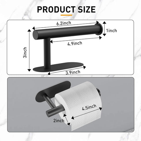 Toilet Paper Holder, Rustproof Adhesive Toilet Paper Holder, Stainless Steel Toilet Roll Holder Self Adhesive, No Drilling Toilet Paper Roll Holde...