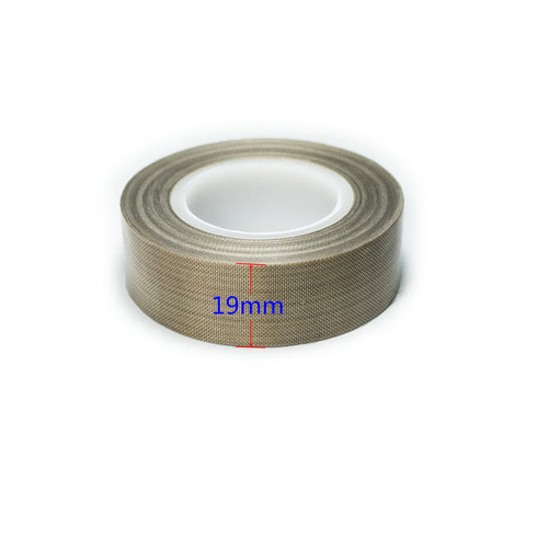 PTFE Coated Fabric Tape Teflon Adhesive Tape High Temperature Vacuum, Hand and Impulse Sealers Machine Sealing Tape 0.18mm Thick (19mm-5M)...