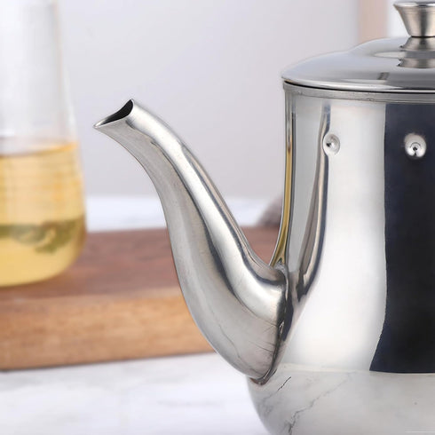 Buyer Star Stainless Steel Tea Pot with Removable Infuser, 17 Oz Pour Over Coffee Kettle for Coffee Shop, Western Restaurant, Bar and Home, Silver...