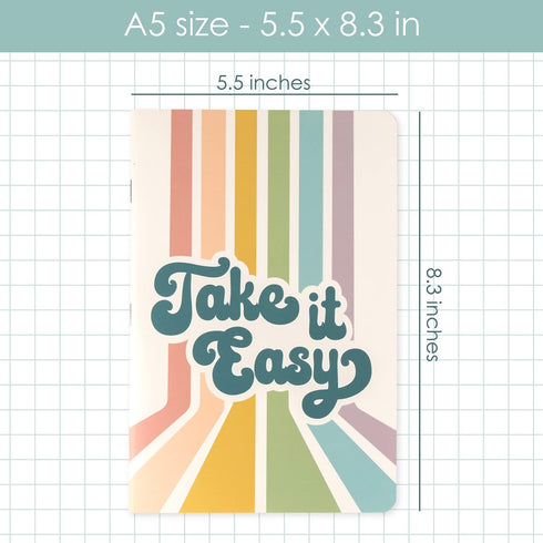 THiNKABLE Cute Notebook Set, 4 Pack Pastel Journals, 5.5 x 8.3 in, 60 Pages, Cute Pretty Inspirational Notebooks, Soft Cover Journals for Students...
