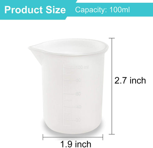 Coopay 12 PCS 100 ml Silicone Measuring Cups for Resin Non-Stick Mixing Cups Glue Tools, Precise Scale for for Resin DIY Craft Jewelry Making...