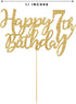 Gold Glitter Happy 7th birthday cake topper, Gold 7 years old birthday party decorations, girl or boy birthday cake toppers...