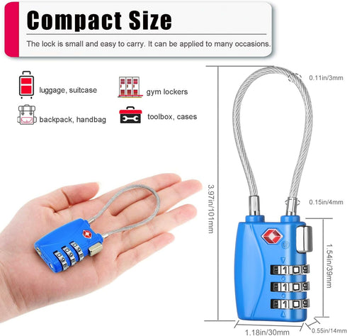 ZHEGE Luggage Lock, TSA Locks for Travel, Gym, School, Suitcases, Baggage, Small Cabinets...