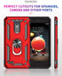 Cellular Phone Case for LG Aristo 2, 3 - Military Grade Shockproof Protective Case with 360 Metal Rotating Ring Kickstand Holder Armor (Sliver)...