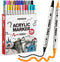 TRANSON 24 Color Bold and Fine Dual-tip Acrylic Paint Pen Set for Canvas Rock Wood Leather Ceramic DIY Painting...