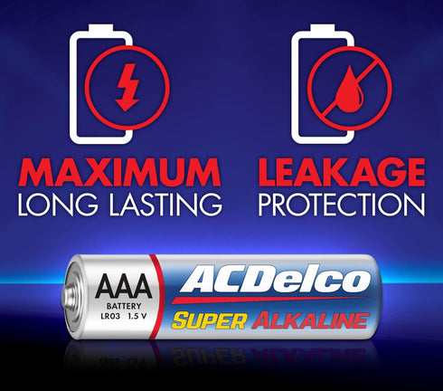 ACDelco 24-Count AAA Batteries, Maximum Power Super Alkaline Battery, 10-Year Shelf Life...