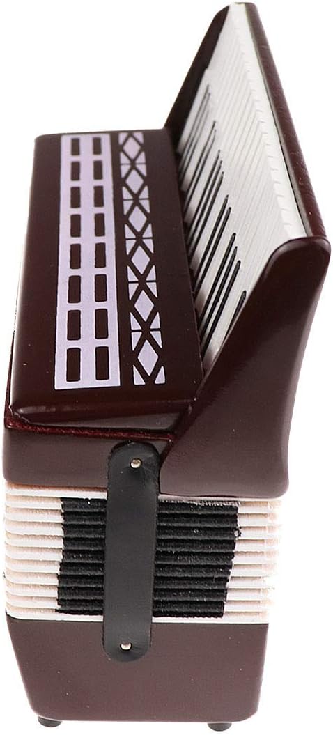 Dselvgvu Miniature Accordion with Case Mini Musical Instrument Replica Collectible Miniature Dollhouse Model Home Decoration (Red, 4.06"x3.53"x1.5...