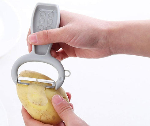 Cat Style Portable Multi-function Peeler Household Fruit Vegetable Potato Paring Knife Dust-Proof Lid Multifunction Paring Knife Kitchen Tool (Bla...