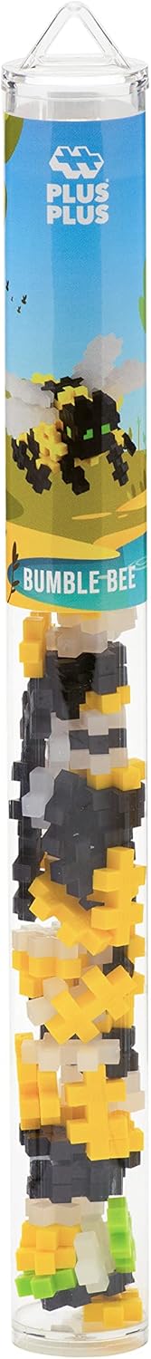 PLUS PLUS - Bumble Bee - 70 Piece, Construction Building Stem/Steam Toy, Interlocking Puzzle Blocks for Kids, Mini Maker Tube...