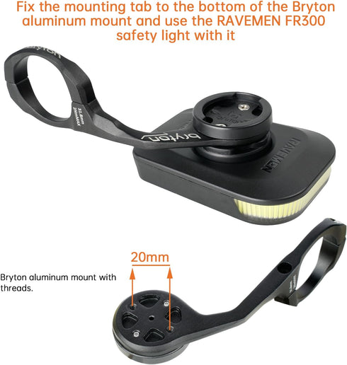 Ravemen AGM02 Mounting Tab Accessory for FR160 Compatible with Front Mounts with 20/21 mm Hole Distance Bryton Bike Mounts...