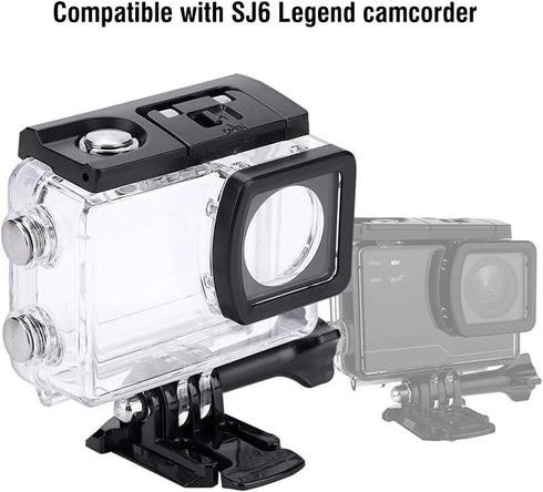 sjcam sj6 Legend 4k Water case-Acouto Waterproof Housing Case,2.9x2.4x1.3in Transparent Underwater Diving Housing Waterproof Camera Case for SJCAM...