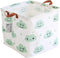Square Storage Bins Canvas Collapsible Storage Basket with Handles Toy Organizer for Nursery, Kid's Toys, Closet & Laundry, Gift Baskets (Green Cl...