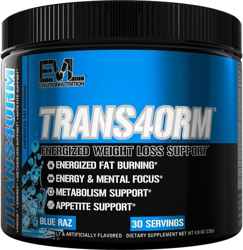 Evlution Thermogenic Fat Burning Support Powder Nutrition Trans4orm Fast Acting Energy Powder to Support Fast Metabolism Weight Loss and Mental Fo...