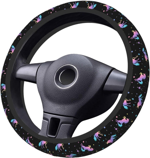 Unicorn Star Steering Wheel Cover for Women Men Girls Car Accessories Decor Anti-Slip Neoprene Auto Steering Wheel Covers Protector Universal 15 I...