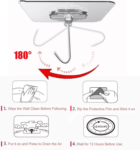 Flower Wall Hooks Heavy Duty Self Adhesive Hooks Transparent Waterproof Sticky Hooks for Bathroom Kitchen Home Improvement Utility Hooks Coat Hook...