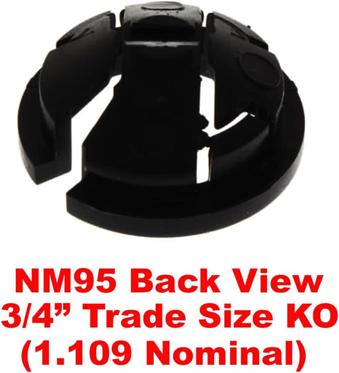 iMBAPrice NM95-100 (100-Pack) Black Button Push-In NM Cable Connector, 3/4 Trade Size, Fits 3/4-Inch Knock Outs, Black...