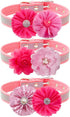 20pcs Pink Rose Red Pet Dog Collar Attachment Flower Bows, Slide Small Dog Collar Bowties, Removable Dog Bowties for Holiday Festival Valentine's ...