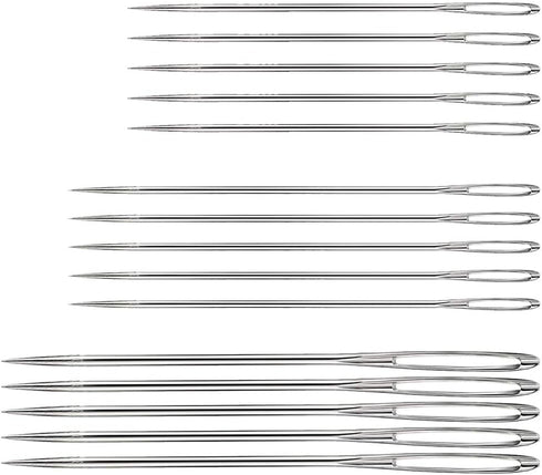 Hekisn Large Eye Sewing Needles, Sewing Needles, Stainless Steel Embroidery Thread Needle, Handmade Yarn Knitting Needles Leather Needle (15 Piece...