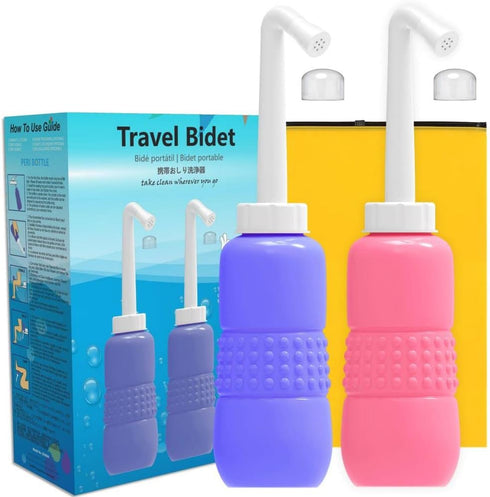 Upside Down Peri Bottle for Postpartum Care, Portable Bidet Bottle with Travel Bag, Handheld Perineal Sprayer,Reusable Douche Bottle for Women,Men...