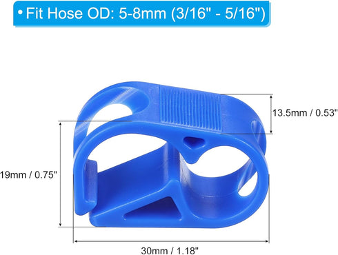 PATIKIL Plastic Tube Tubing Clamps, 2Pcs 3/16" - 5/16" Tube OD Adjustable Precise Flow Control Hose Clamp Clip for Laboratory Pinch Valve, Blue...