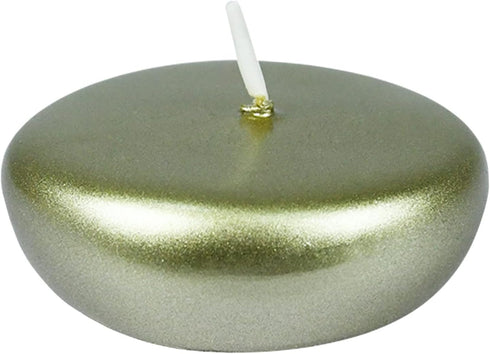 Zest Candle 24-Piece Floating Candles, 2.25-Inch, Metallic Gold...