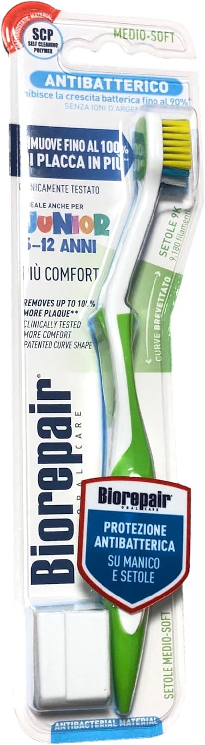 Biorepair : Oral Care Pro Toothbrush Curve- Junior Ramdom Color, Pack of 2...