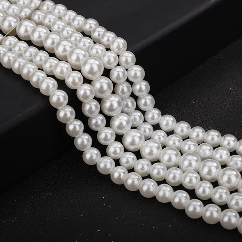 5 Layers Strand Round Imitation Pearl Choker Necklace Vintage Multi Strands Necklace Collar Choker Pearl Statement Bridal Choker Necklace for Wedd...
