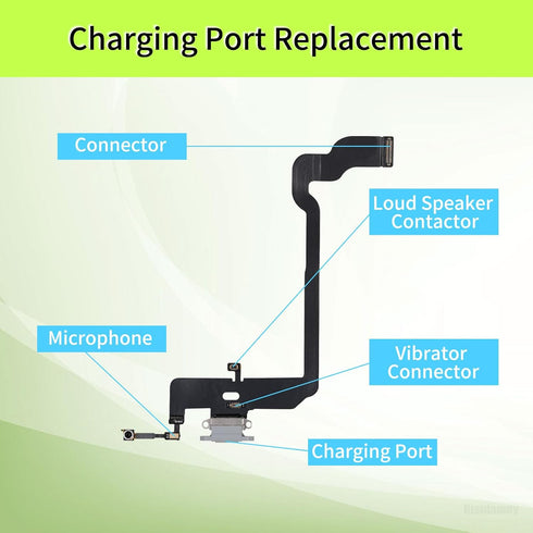 Dock Connector Charging Port Replacement for iPhone Xs Repair Headphone Jack Flex Cable Fix USB Charge Microphone Antenna Assembly for iPhoneXS...
