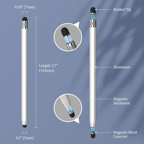 Stylus Pens for Touch Screens, 2-in-1 Magnetic Stylus Pen High Precision & Sensitivity Capacitive Stylus for iPad iPhone Samsung Galaxy Kindle Tab...