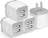 X-EDITION USB Wall Charger, 4-Pack 2.1A Dual Port USB Cube Power Adapter Charger Plug Charging Blocks Brick for iPhone 16e/16/15/14/13/12/11/XS/X/...