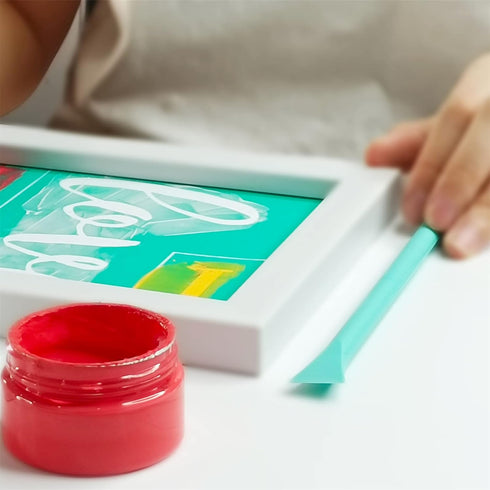 JAJADO Chalk Paste Fabric Screen Printing Ink, Chalk Paste Paint Stencils Paste Ink Self Adhesive Silk Screen Transfer Paint for Wood, T-Shirt, Cu...