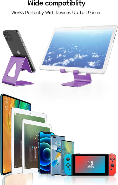 Cell Phone Stand, Phone Holder for Desk, Aluminum Desktop Phone Dock for iPhone 15 14 13 12 pro 11 X Xs max 8 7 6 6s Plus SE Samsung All Smart Pho...