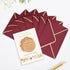 50 PCS Invitation Envelopes A7 Size, Burgundy Envelopes 5 x 7 Inch V-Flap Mailing Card Envelopes Quick Seal Envelopes with Gold Border for 5x7 Car...