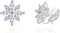 YOQUCOL Flower Snowflake Shape Cubic Zirconia Crystal Clip On Earrings CZ Not Pierced Ear Jewelry For Women...