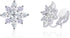 YOQUCOL Flower Snowflake Shape Cubic Zirconia Crystal Clip On Earrings CZ Not Pierced Ear Jewelry For Women...