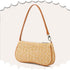 Straw Bag, Beach Bag, Hand-Woven Soft Handbag Underarm Bag, Bohemian Summer Bag Suitable for Vacation Travel Daily(Khaki)...