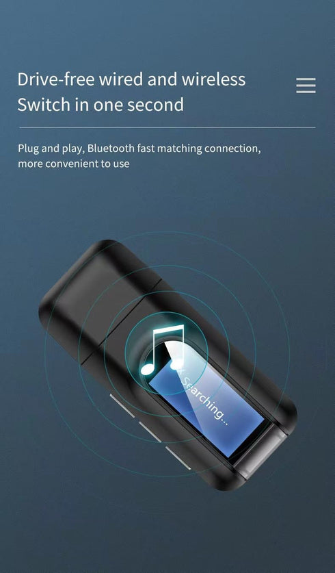 USB Bluetooth 5.0 Transmitter Receiver for TV, Portable Wireless Bluetooth Adapter, 3.5mm Jack Audio Bluetooth Transmitter for PC, Sound Card, Car...