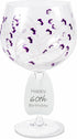 Pavilion Gift Company Pavilion-Purple Sprout-24 Oz Wine Removable Happy 60th Bir Hand Decorated Glass, 24 oz...