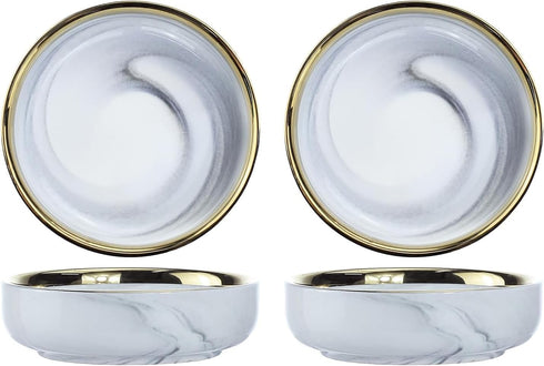 Colias Wing 3.5 Inch Elegant&Attractive Marble Pattern Stylish Design Multipurpose Porcelain Side Dish Bowl Seasoning Dishes Soy Dipping Sauce Dis...