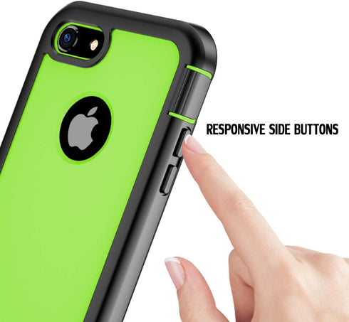 ImpactStrong iPhone 7/8 Case, Ultra Protective Case with Built-in Clear Screen Protector Full Body Cover for iPhone 7 2016 /iPhone 8 2017 (Lime Gr...
