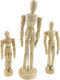 Set of 3 Wooden Pine Movable Joint Family Model for Art Mannequin Sketch Reference Home Decor(Daddy Mommy Child)...