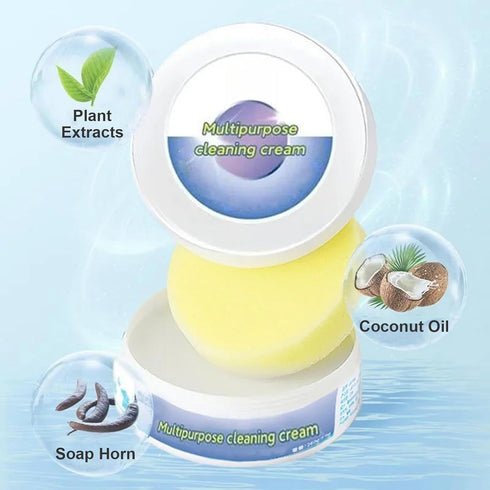 Multi-Functional White Shoe Cleaning Cream with Wiping Sponge All-Purpose Cleaning Paste for Sports Shoes Sneakers Boots Canvas Shoes Leather Shoe...
