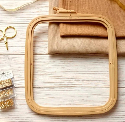 Nurge Beige Medium (No:3) Plastic Square Embroidery Hoop, Cross Stitch Hoops, Punch Needle Hoop , DIY Craft Sewing,ABS Plastic Embroidery Hoops...