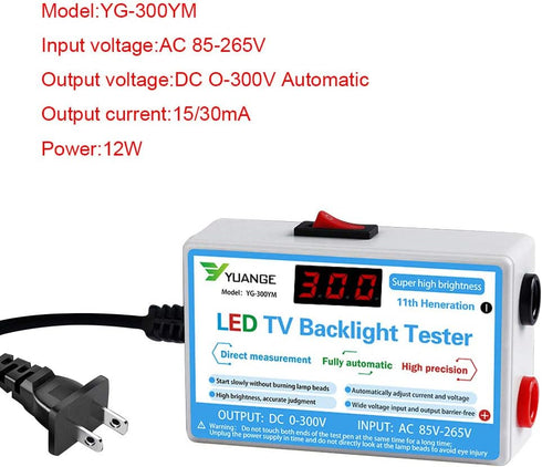LED TV Backlight Tester, LED Light Strip Lamp Beads COB Light Source Repair Testing Tool with LCD Digital Display, 0-300V Output Adaptive Voltage...