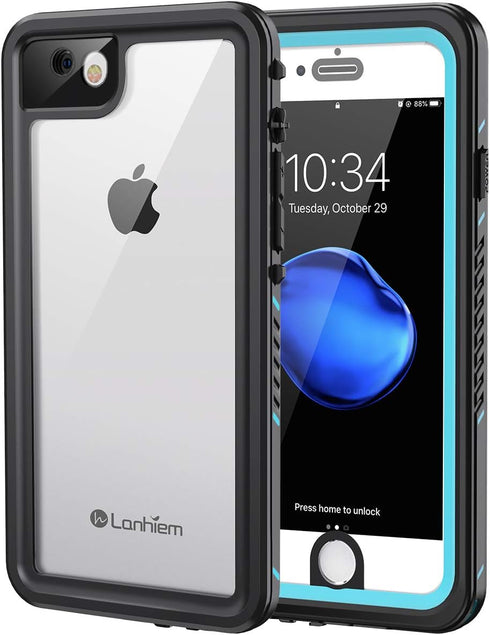 Lanhiem for iPhone SE 2022/2020 Case, for iPhone 7 8 Case, IP68 Waterproof Dustproof Shockproof Case with Built-in Screen Protector, Full Body Und...