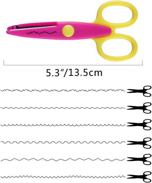 KUUQA 6 Pcs Kids Safety Scissors Art Craft Scissors Set for Kids and Students Paper Construction Supplies...