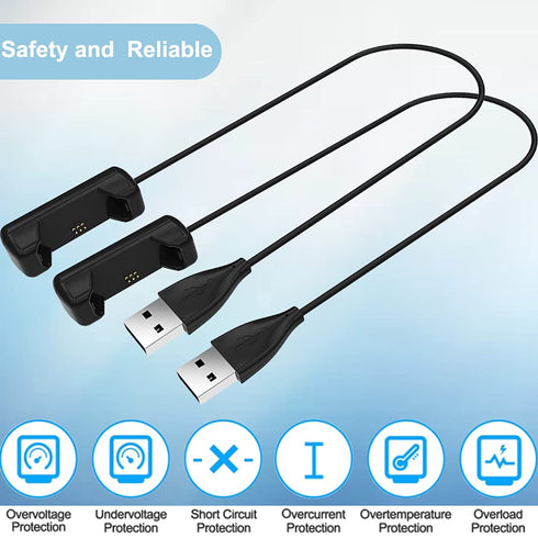 Compatible with Fitbit Flex 2 Charger Cable (2Pack, 30cm/1ft), USB Charger Charging Cable for Fitbit Flex 2 (Black, 2Pack)......