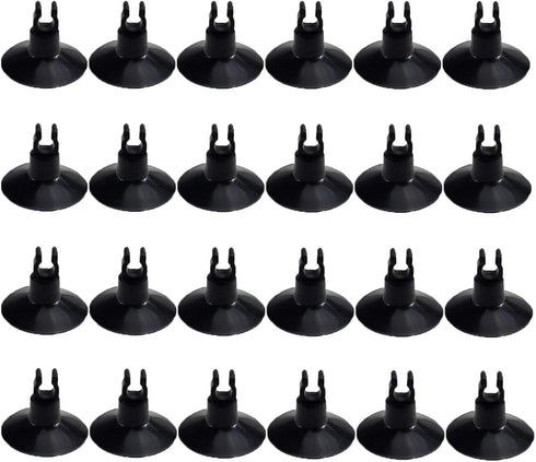 AQUANEAT Aquarium Suction Cups, for Fish Tank Airline Tubing, with Clips 1/4" Dia, 24pcs (Black)...